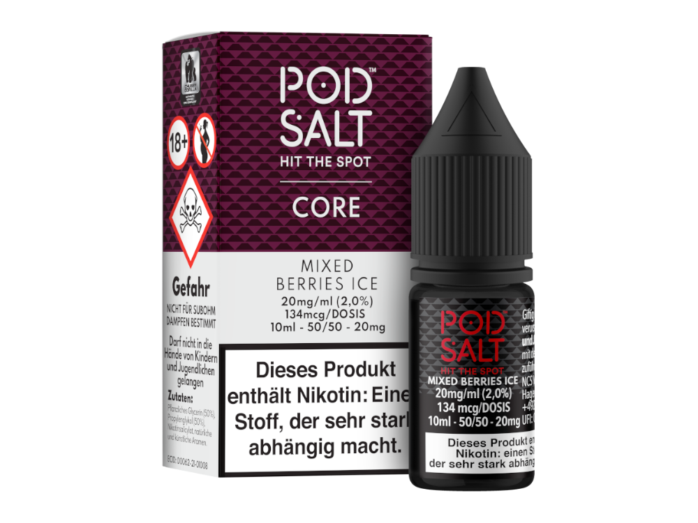 Pod Salt Core Nikotinsalz Liquid Mixed Berries Ice Kühlen Genuss