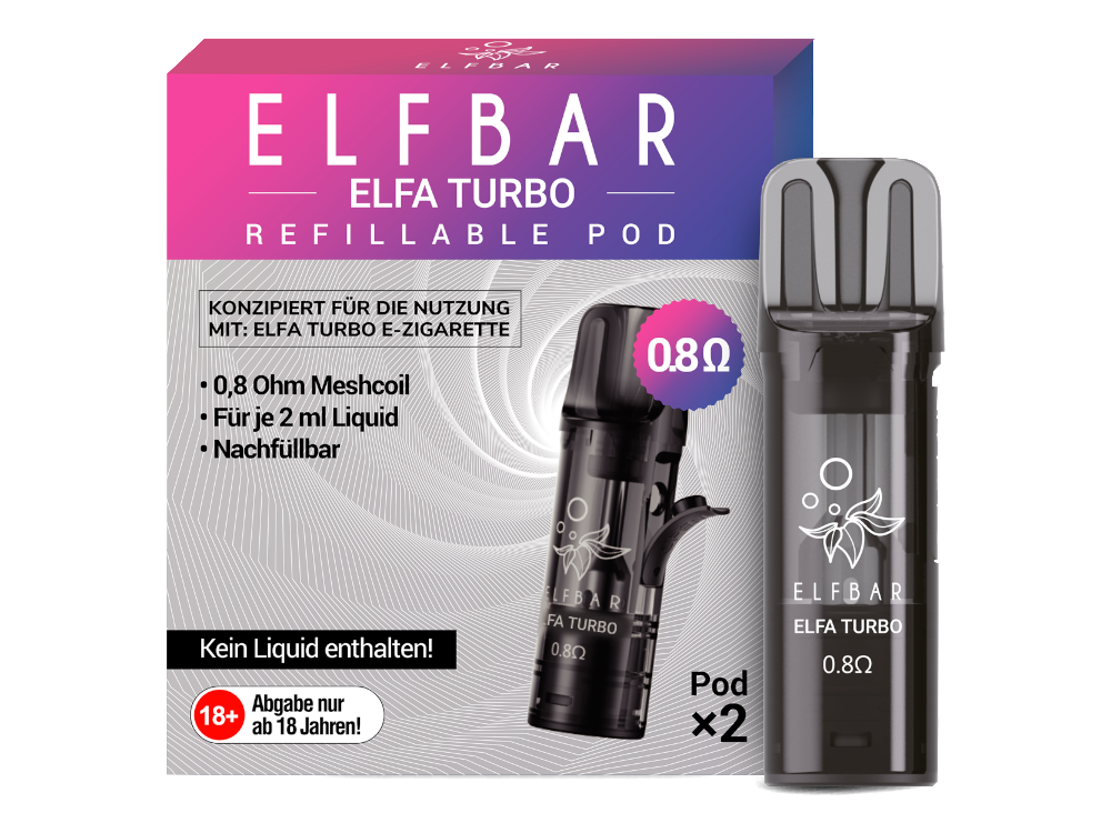 Elfbar - Elfa Turbo 0,8 Ohm Pod Mit 2ml Tankvolumen