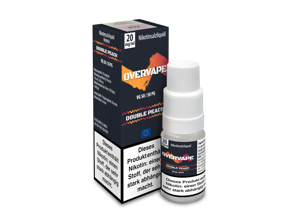 Overvape Nikotinsalz Liquid Double Peach Fruchtige Süße