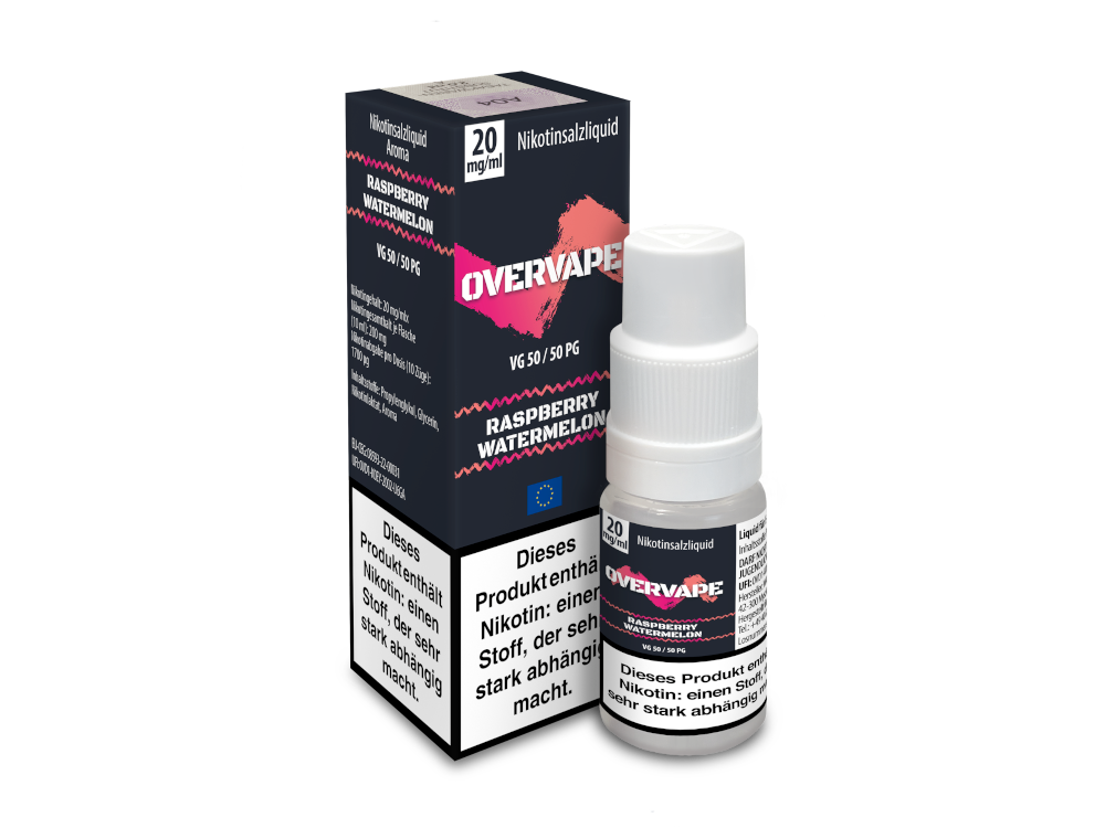 Overvape Nikotinsalz Liquid Himbeere Wassermelone Genuss