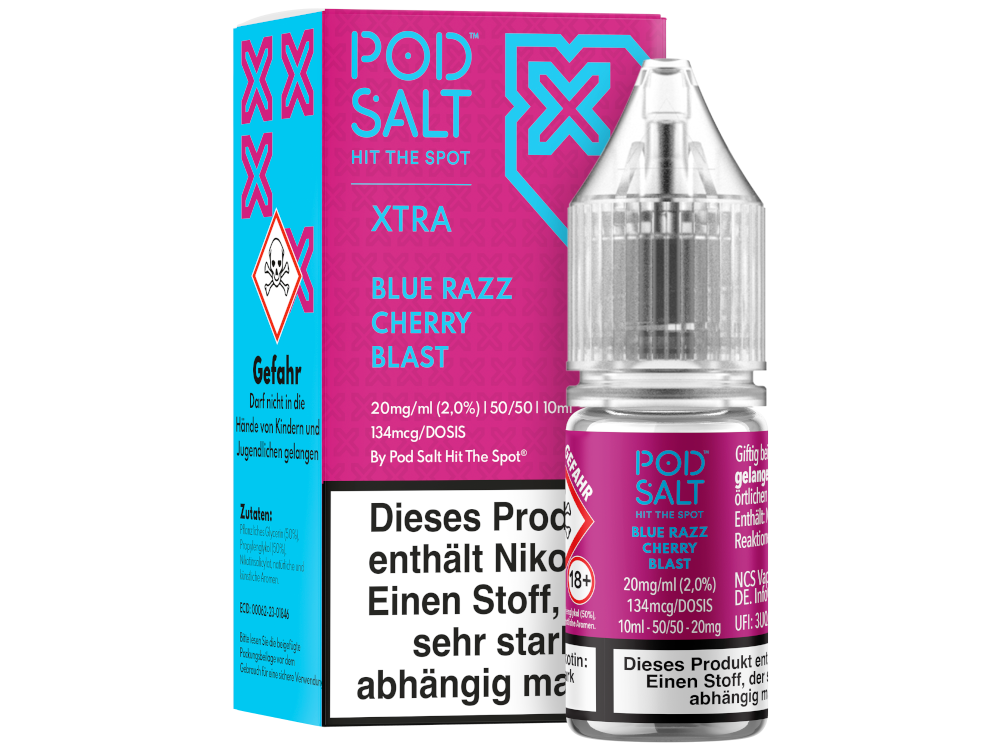 Pod Salt X - Nikotinsalz Liquid mit Blue Razz Geschmack