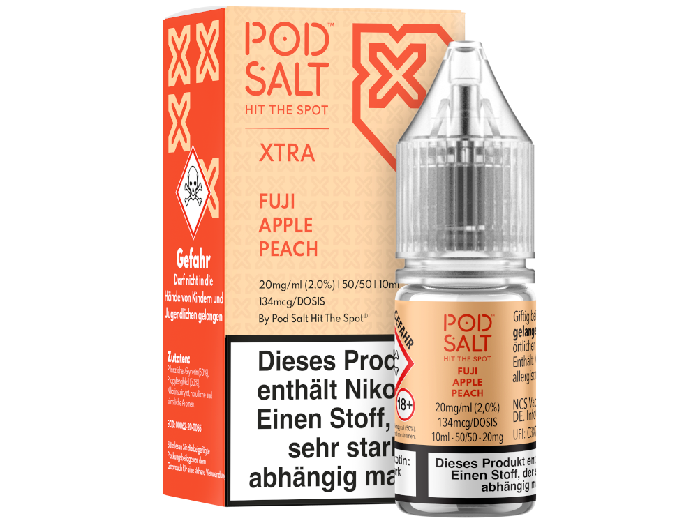 Pod Salt X - Nikotinsalz Liquid - Fruchtiger Apfel-Pfirsich Geschmack