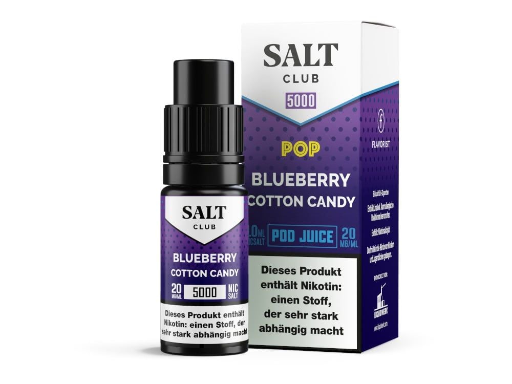 Salt Club Nikotinsalz Liquid 20 mg/ml Blaubeere Zuckerwatte