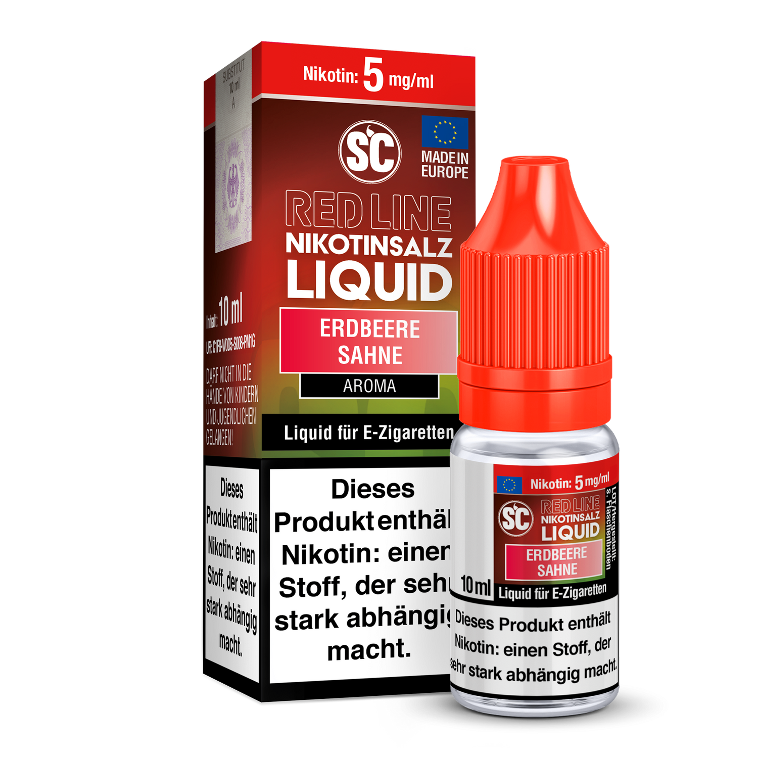 SC - Red Line Erdbeere Sahne Nikotinsalz Liquid Genuss