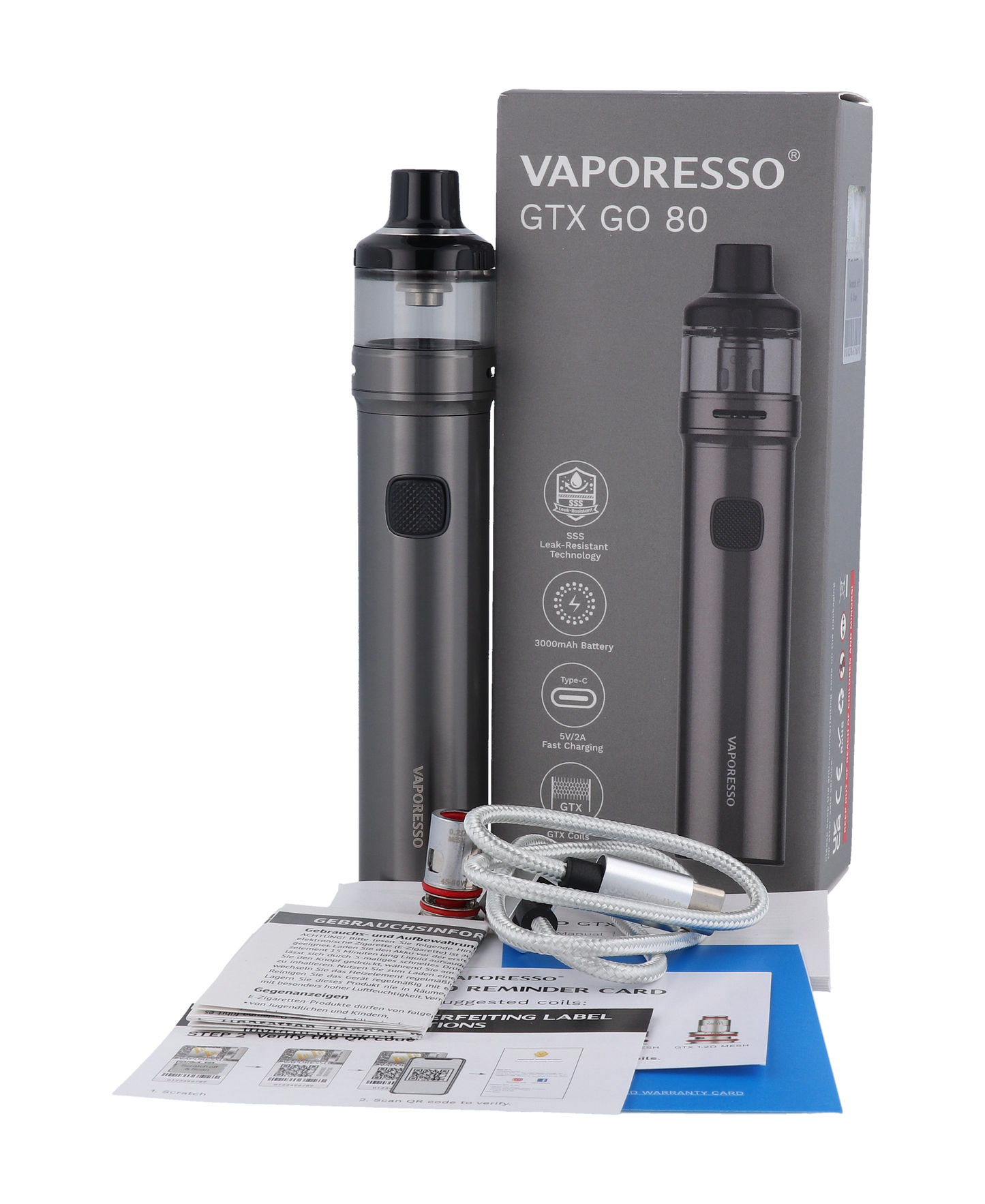 Vaporesso - GTX GO 80 E-Zigaretten Set mit 3000mAh Akku