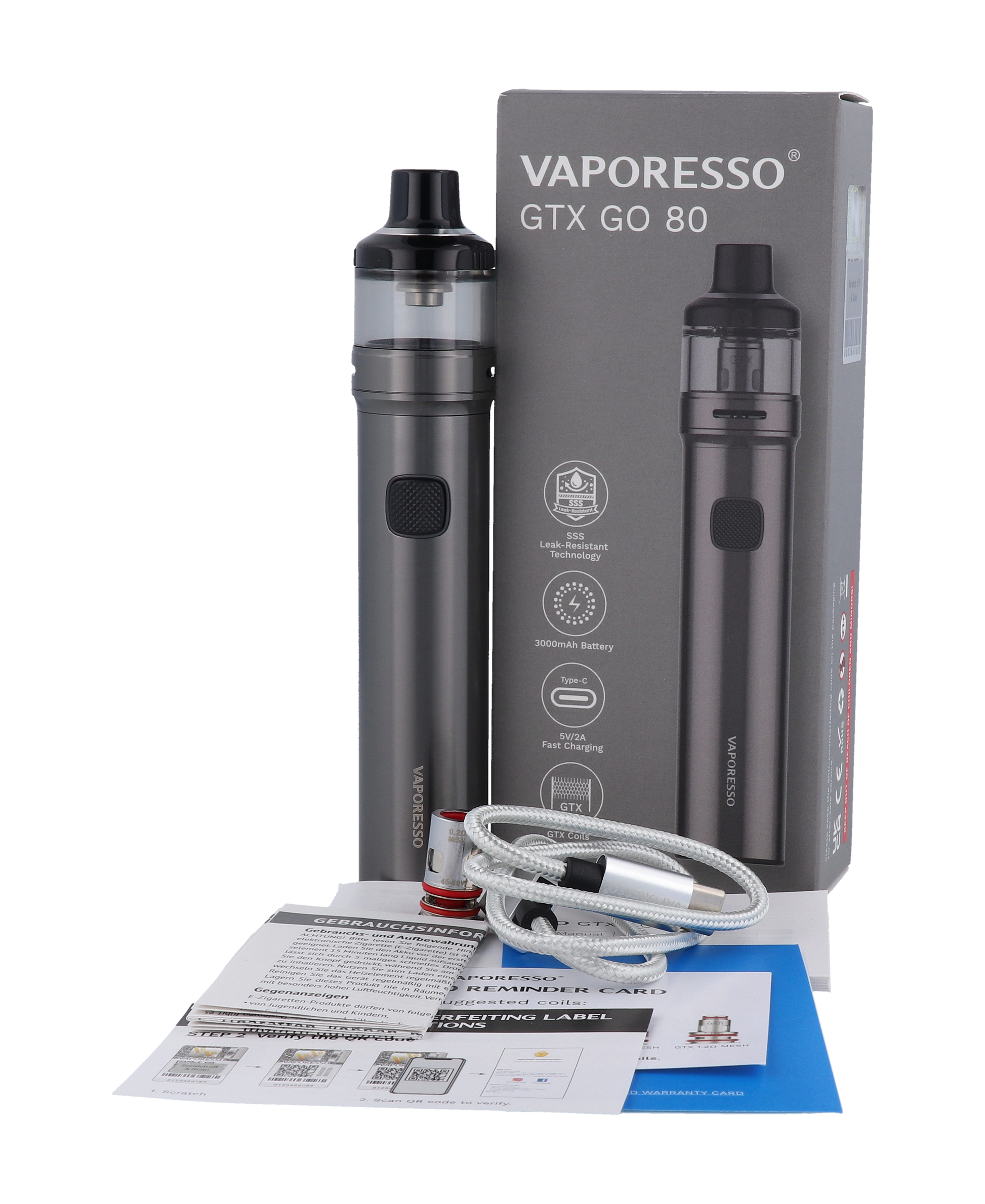 Vaporesso - GTX GO 80 E-Zigaretten Set mit 3000mAh Akku