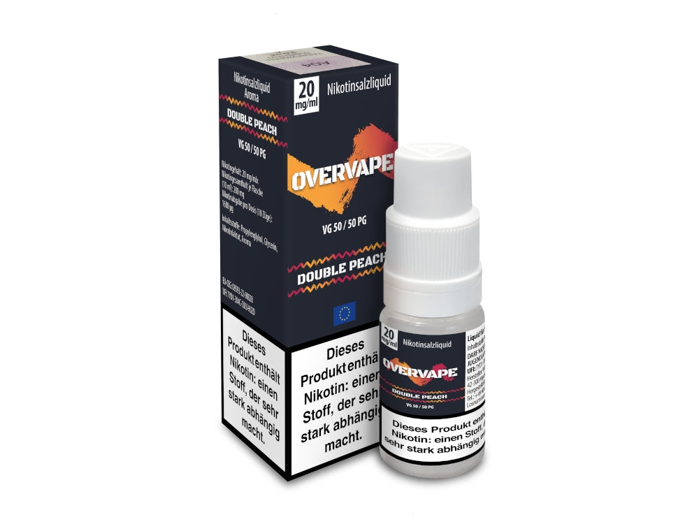 Overvape Nikotinsalz Liquid Double Peach Fruchtige Süße