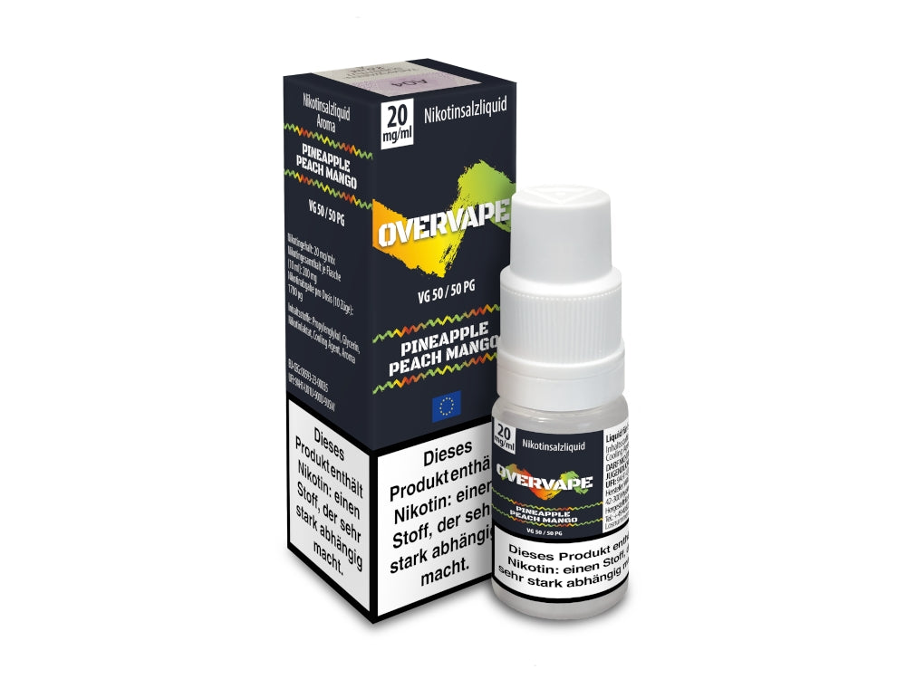 Overvape Nikotinsalz Liquid mit Ananas-Pfirsich-Mango Geschmack
