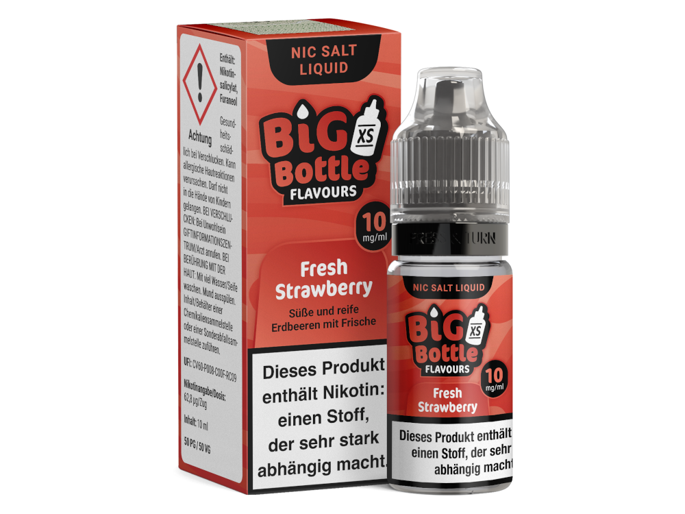 Big Bottle - Fresh Strawberry Nikotinsalz Liquid 10ml
