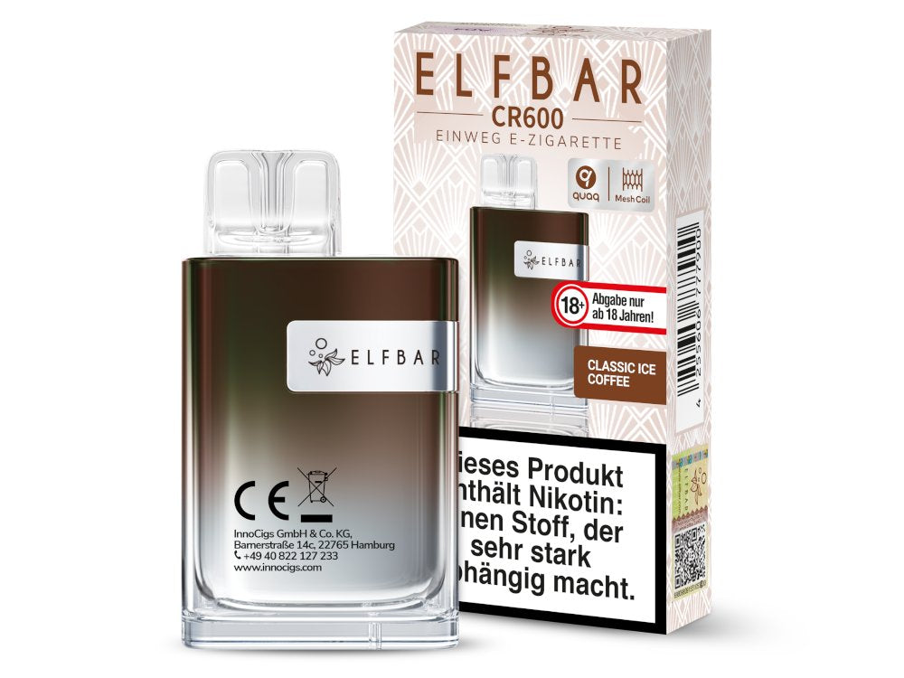 Elfbar CR600 Einweg E-Zigarette mit Kühlem Alps Ice Geschmack