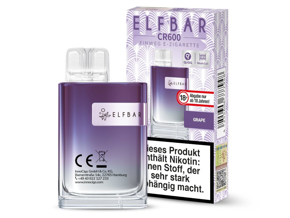 Elfbar CR600 Einweg E-Zigarette mit Kühlem Alps Ice Geschmack