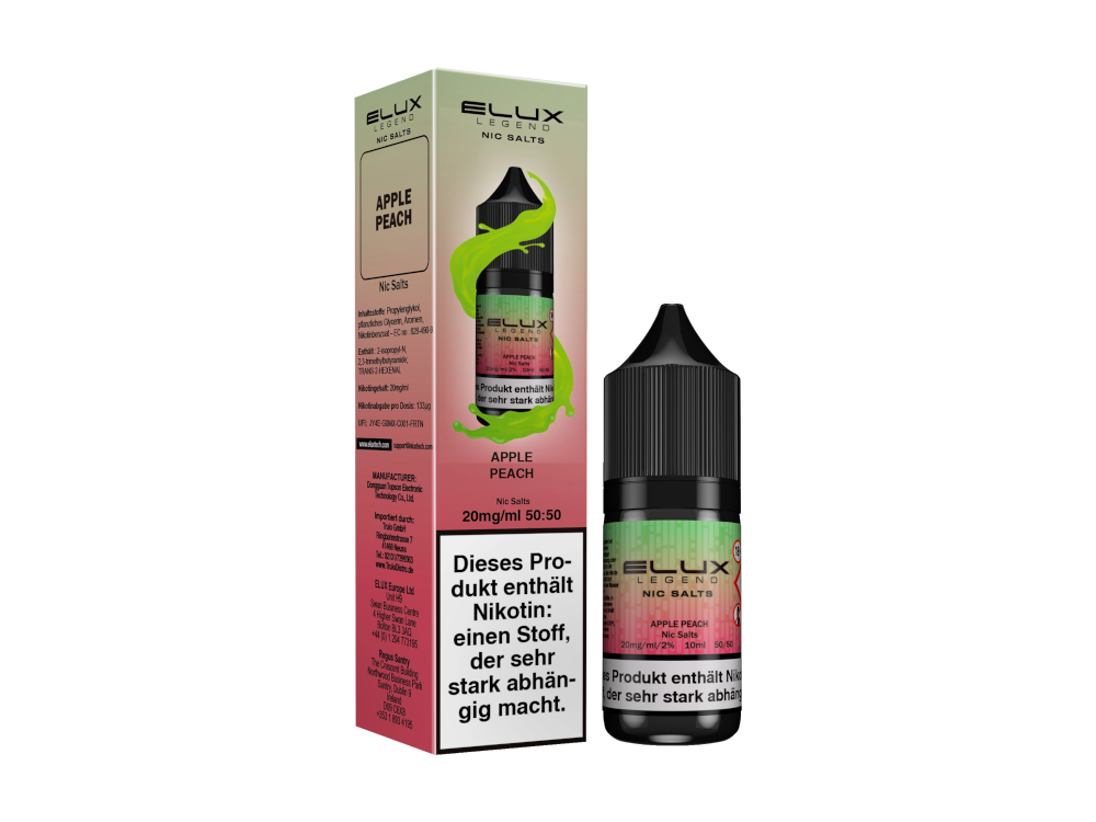 Elux Nikotinsalz Liquid Apple Peach Fruchtiger Genuss