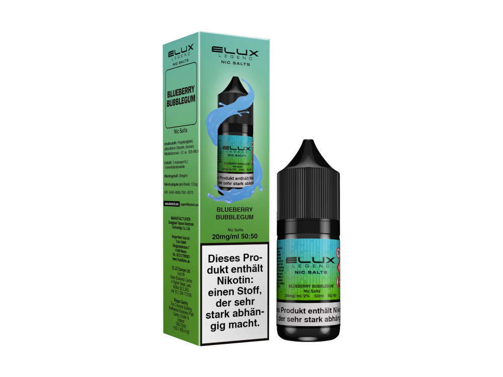 Elux Nikotinsalz Liquid Blueberry Bubblegum Fruchtiger Genuss