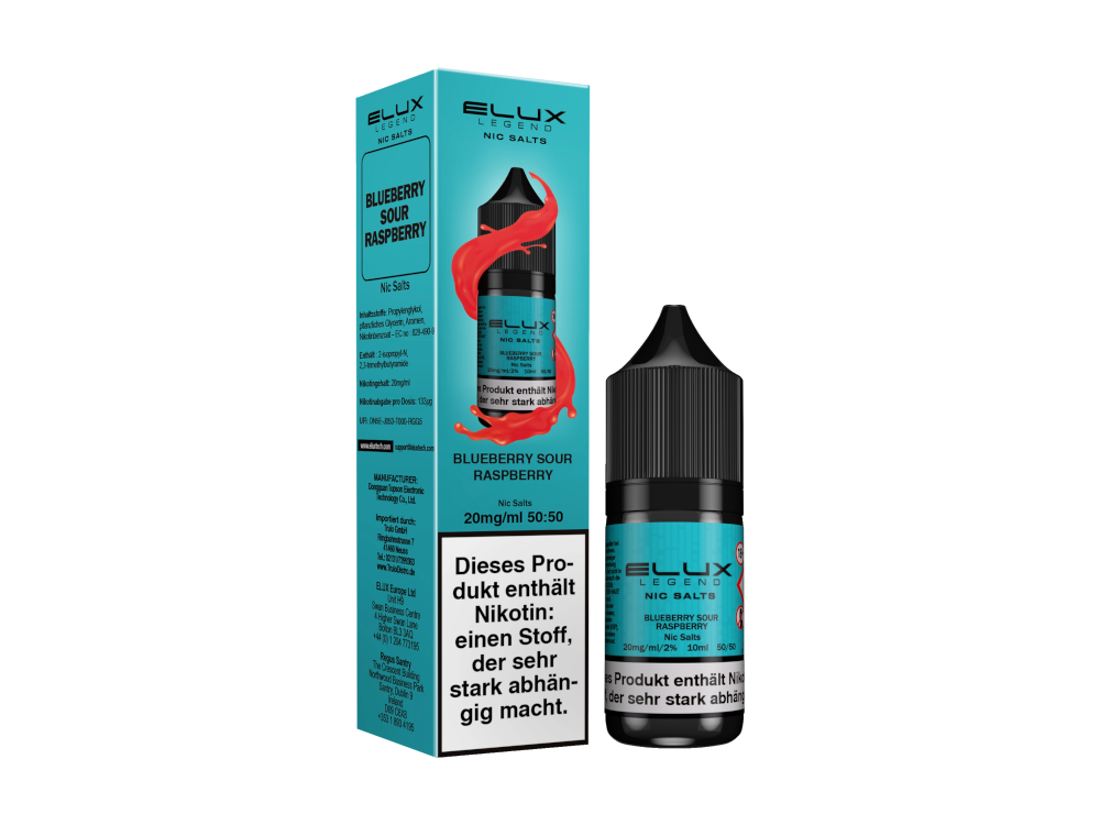 Elux Nikotinsalz Liquid mit Blaubeere Himbeere Geschmack