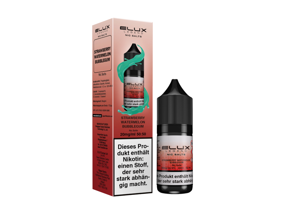 Elux Nikotinsalz Liquid Erdbeere Wassermelone Kaugummi