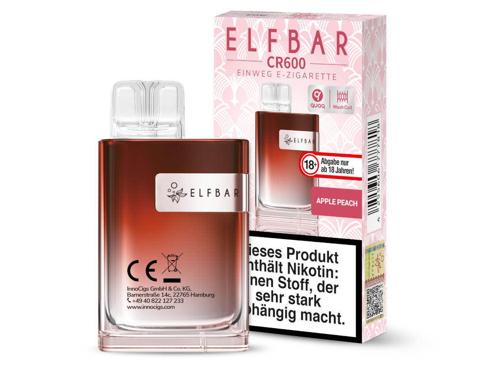 Elfbar CR600 Einweg E-Zigarette mit Kühlem Alps Ice Geschmack