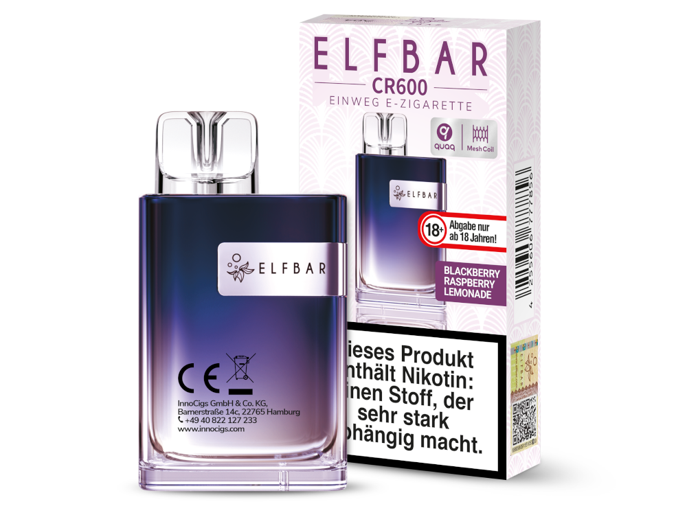 Elfbar CR600 Einweg E-Zigarette mit Kühlem Alps Ice Geschmack
