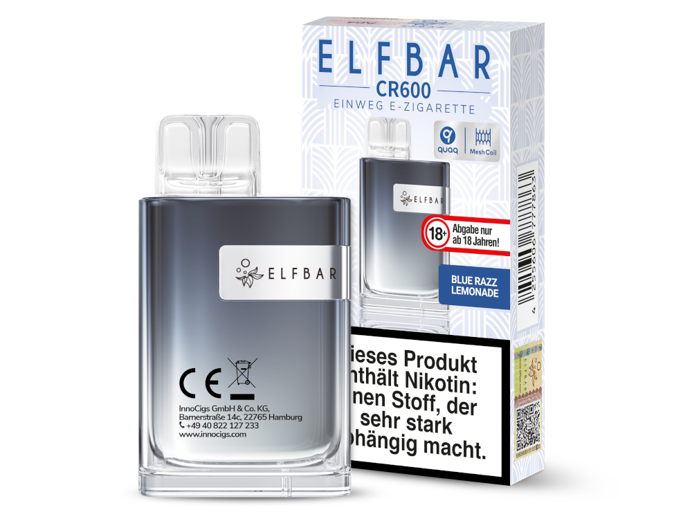 Elfbar CR600 Einweg E-Zigarette mit Kühlem Alps Ice Geschmack