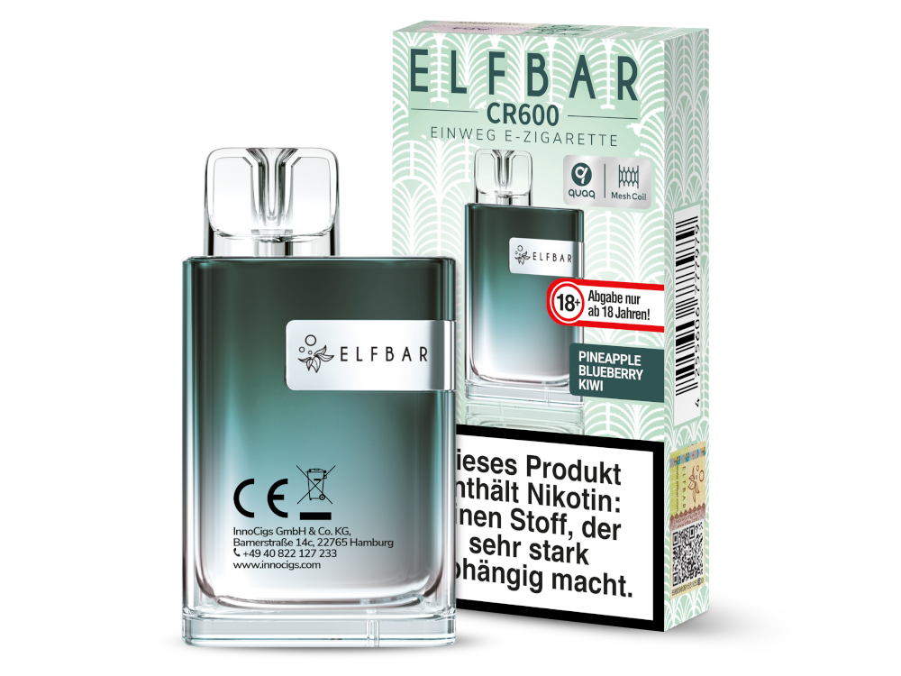 Elfbar CR600 Einweg E-Zigarette mit Kühlem Alps Ice Geschmack