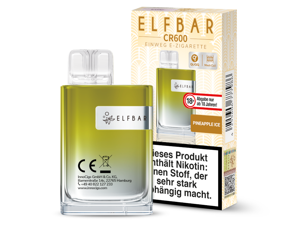 Elfbar CR600 Einweg E-Zigarette mit Kühlem Alps Ice Geschmack