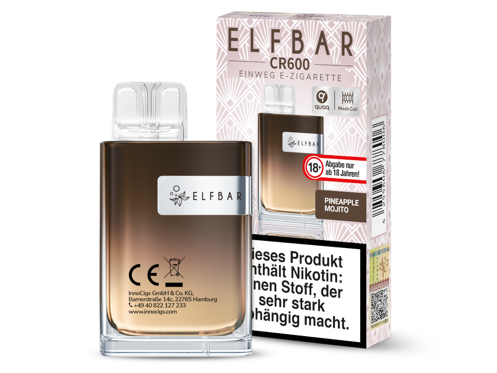 Elfbar CR600 Einweg E-Zigarette mit Kühlem Alps Ice Geschmack
