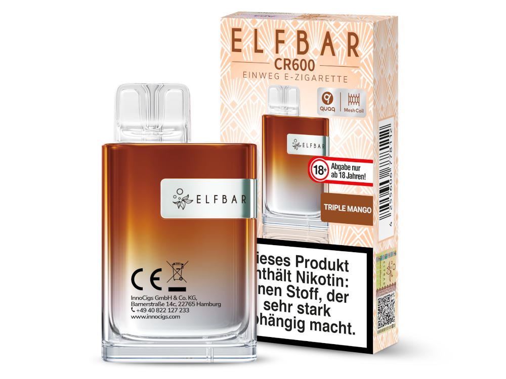 Elfbar CR600 Einweg E-Zigarette mit Kühlem Alps Ice Geschmack
