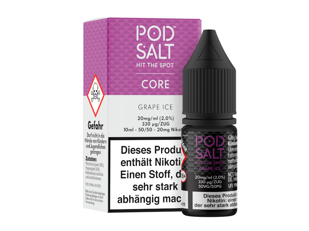 Pod Salt Core - Nikotinsalz Liquid - Grape Ice Frisch