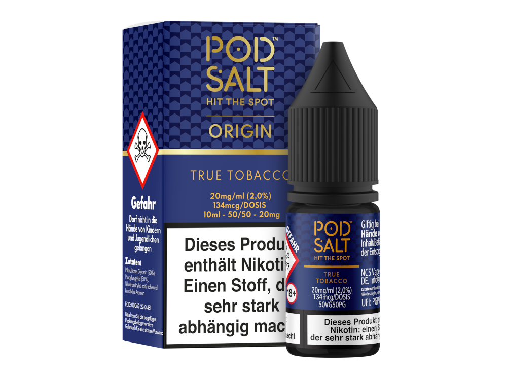 Pod Salt Origin - True Tobacco Nikotinsalz Liquid Genuss