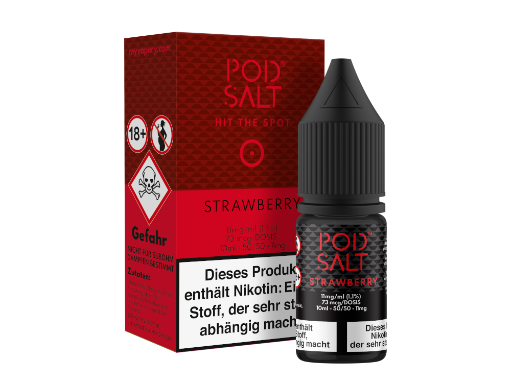 Pod Salt - Strawberry - Nikotinsalz Liquid Für Süßen Genuss