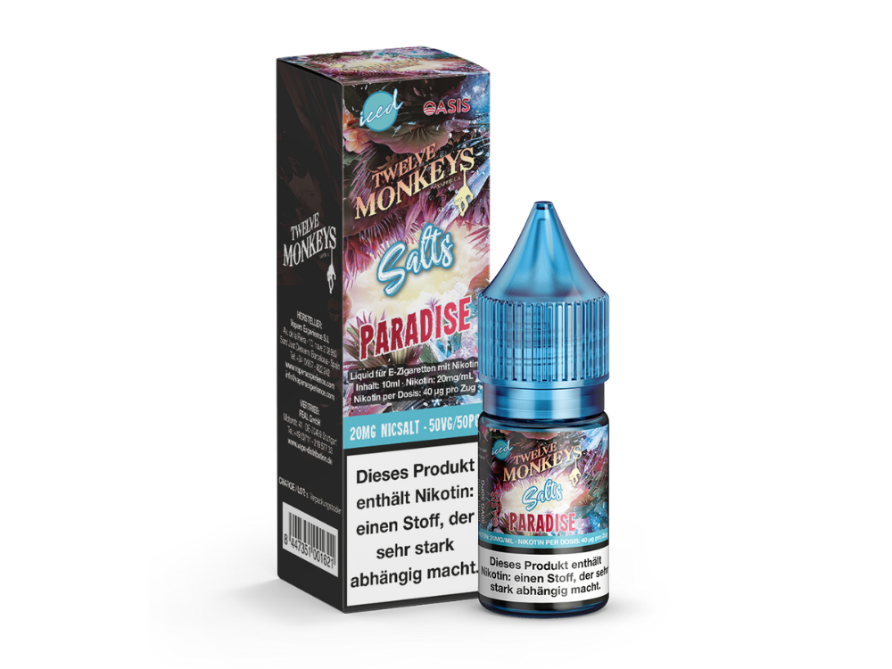 Twelve Monkeys Iced Nikotinsalz Liquid Paradise Genuss