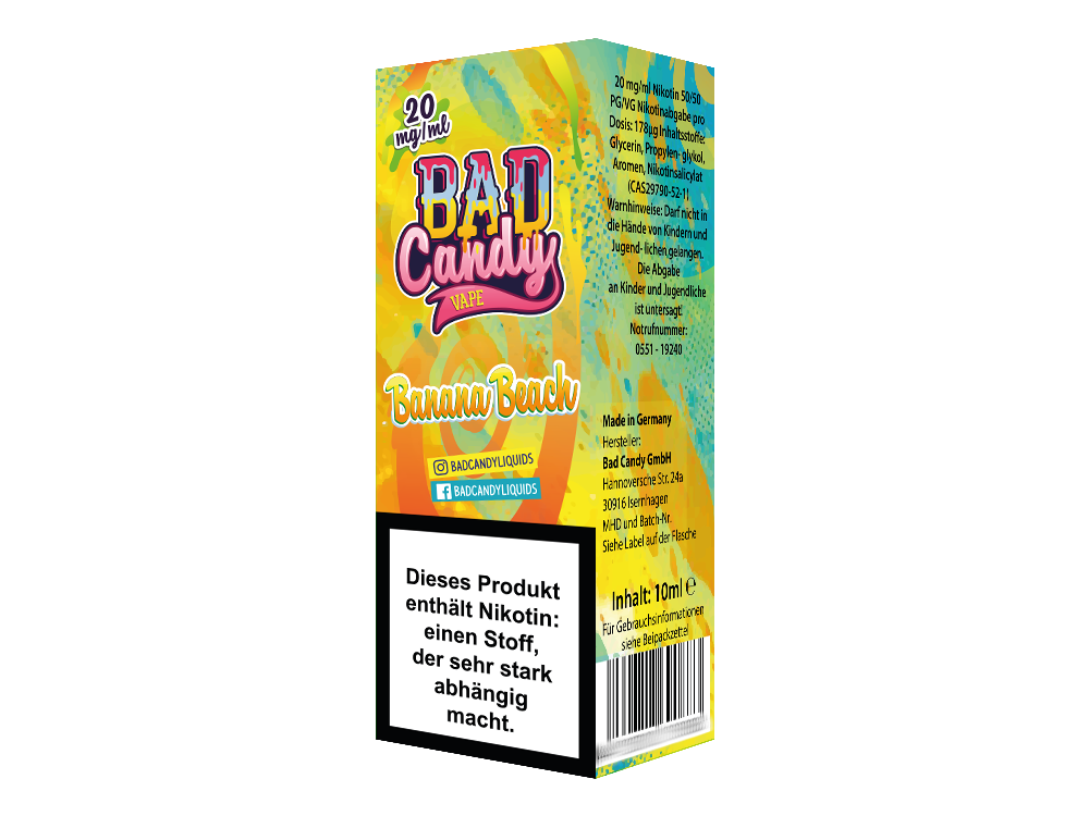 Bad Candy Liquids - Banana Beach Nikotinsalz Genuss