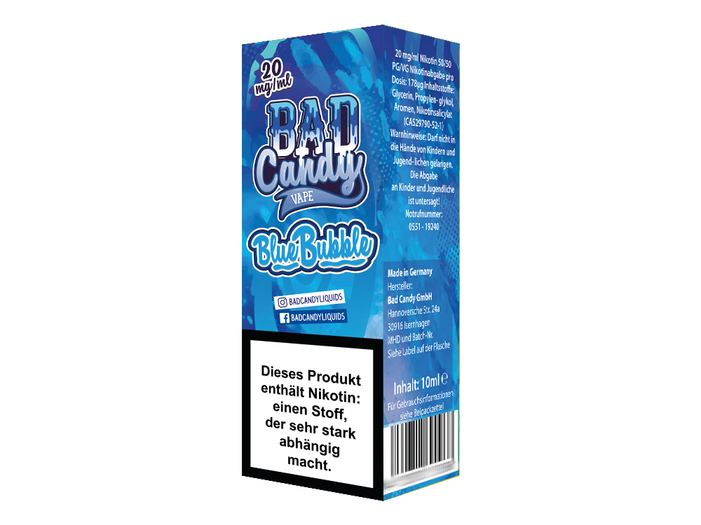 Bad Candy Liquids - Blue Bubble Nikotinsalz Genuss