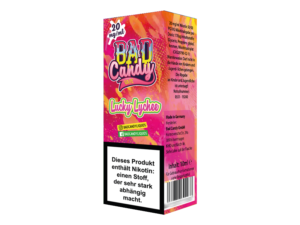 Bad Candy Liquids - Lucky Lychee Nikotinsalz Liquid Genuss