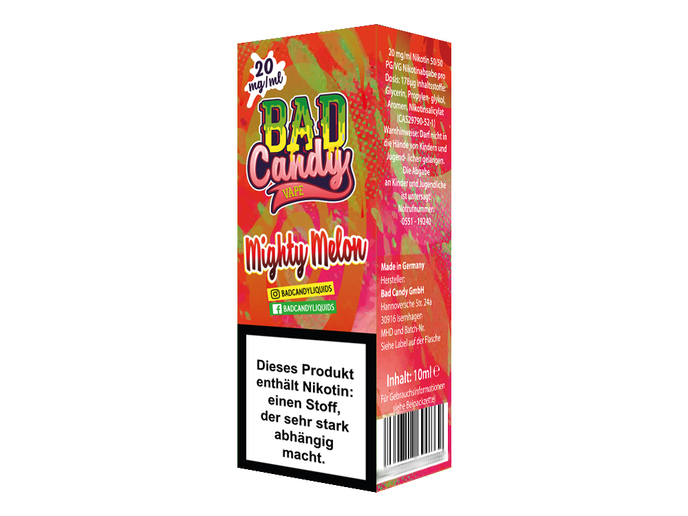 Bad Candy Liquids - Mighty Melon Nikotinsalz Liquid Genuss
