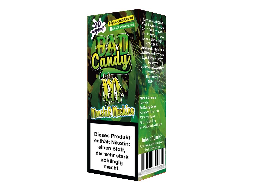 Bad Candy Liquids Monstar Machine Nikotinsalz Liquid Genuss