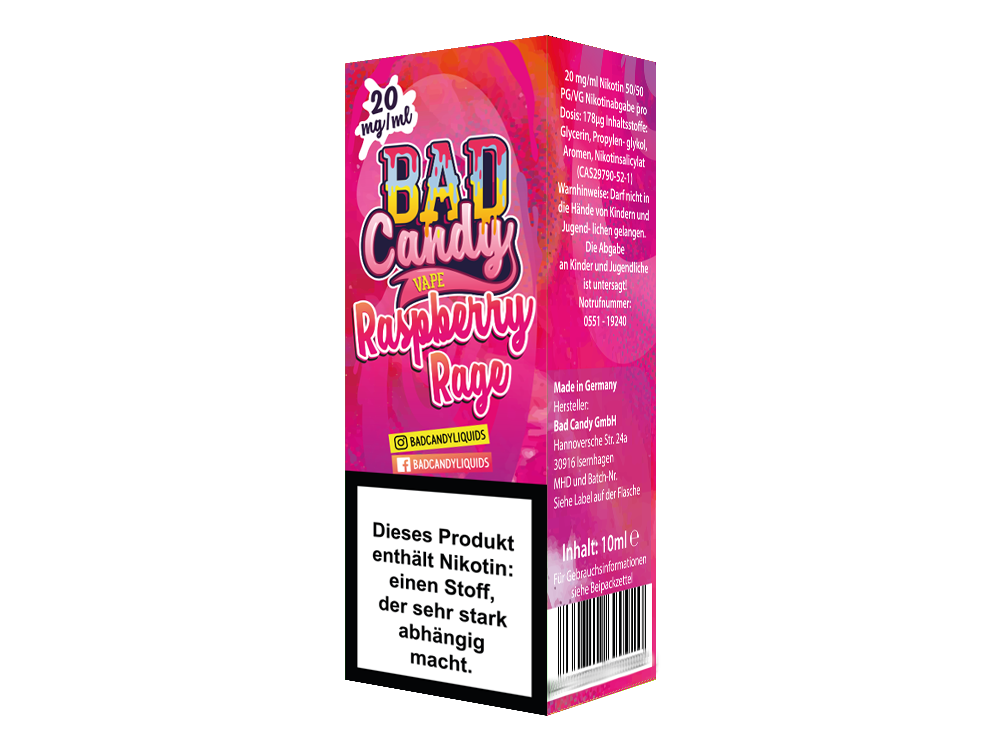 Bad Candy Liquids - Raspberry Rage Nikotinsalz Genuss