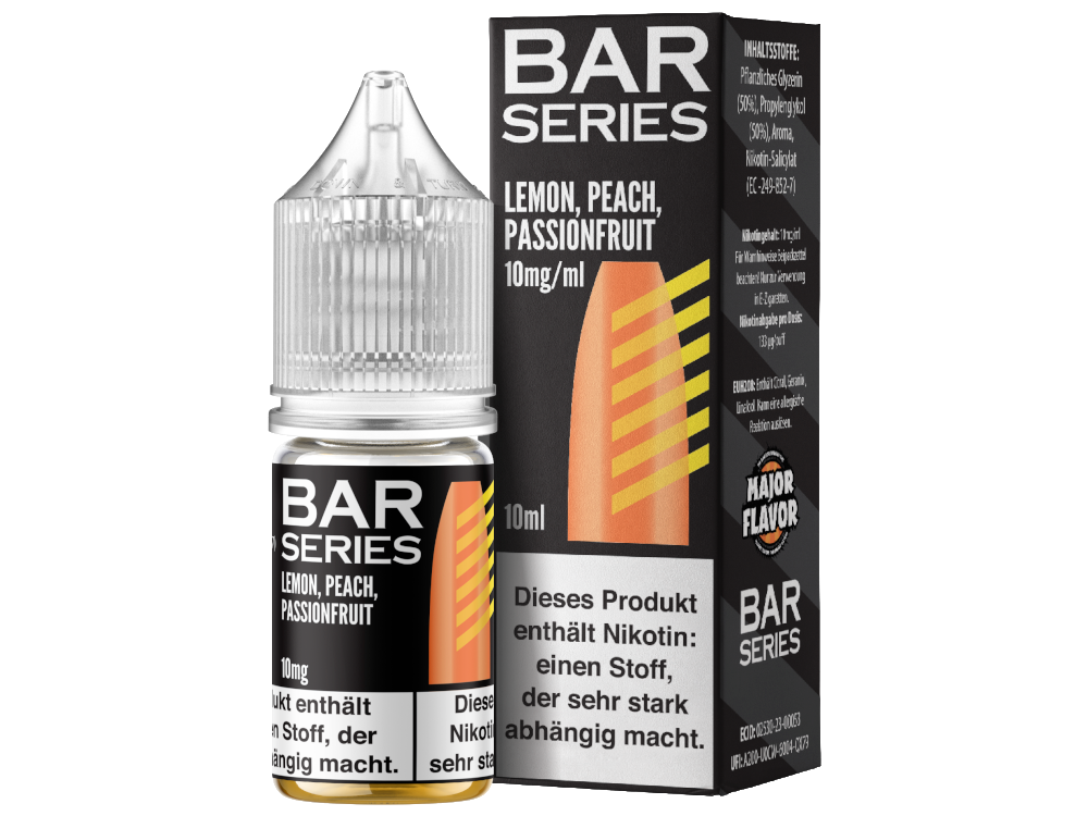 Bar Series Nikotinsalz Liquid mit Zitronen-Pfirsich-Geschmack