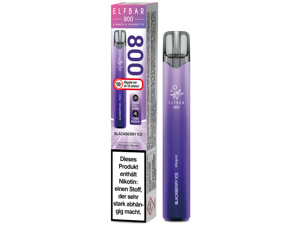 Elfbar 800 Einweg E-Zigarette - Blueberry Geschmack Erleben