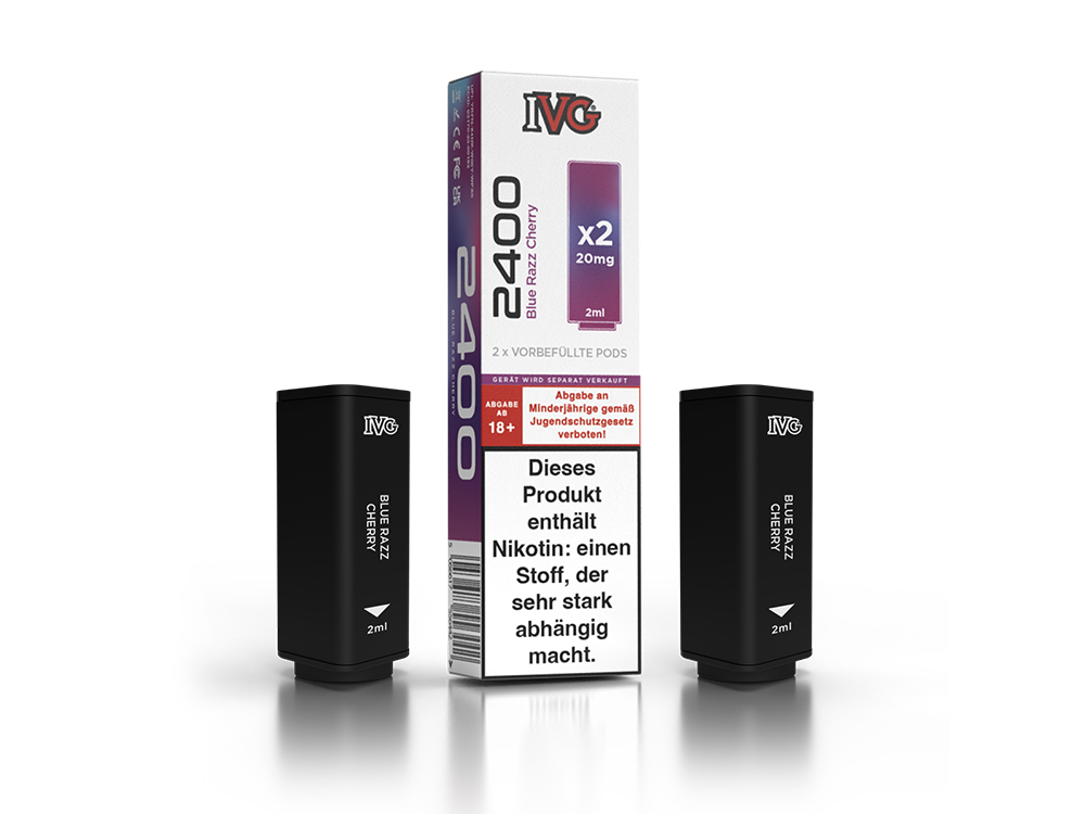 IVG 2400 Pod 20mg/ml - Blue Razz Cherry Aroma Genießen
