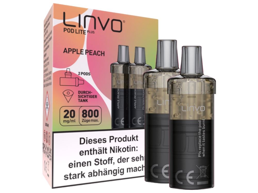 Linvo Pod Lite Plus Cartridge 20 mg/ml Apfel Pfirsich