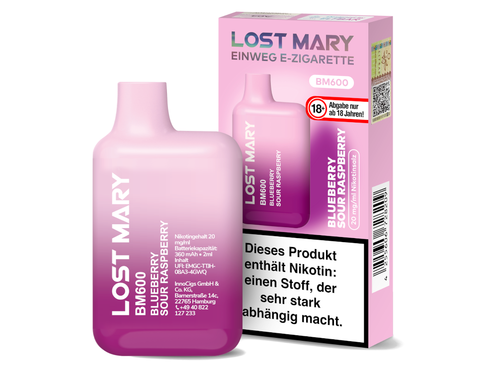 Lost Mary BM600 Einweg E-Zigarette 20mg/ml Blaubeere