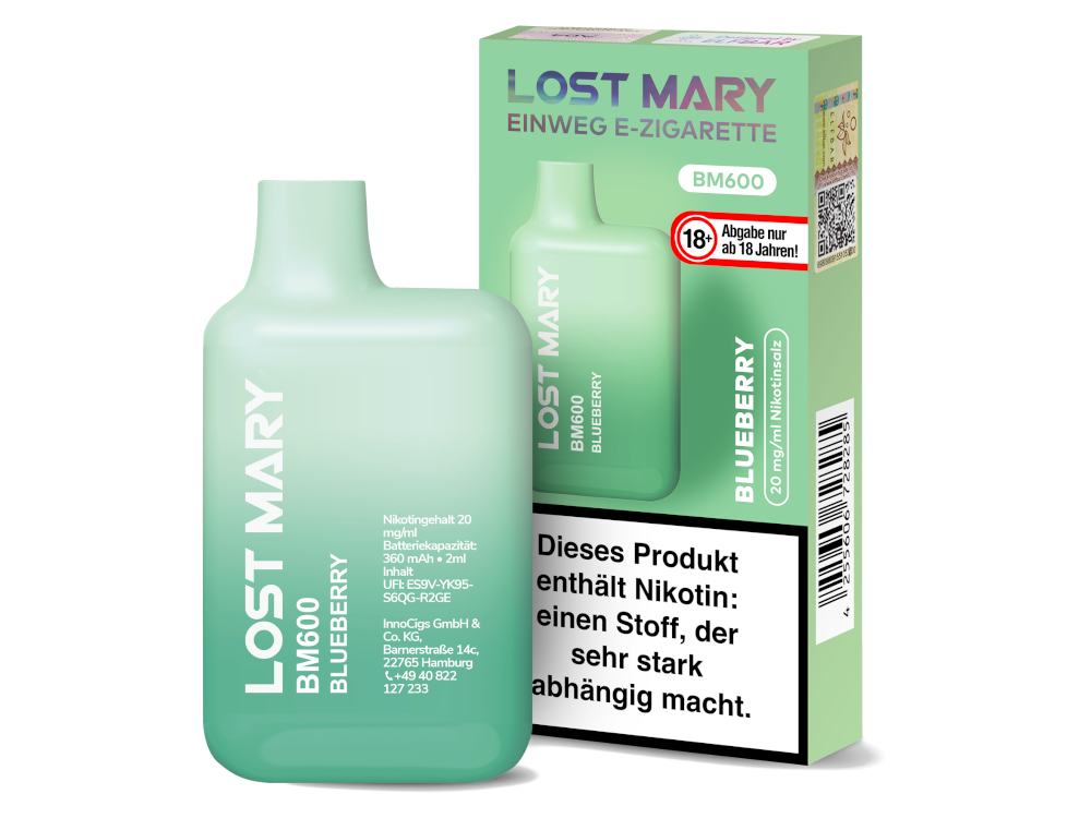 Lost Mary BM600 Einweg E-Zigarette 20mg/ml Blaubeere