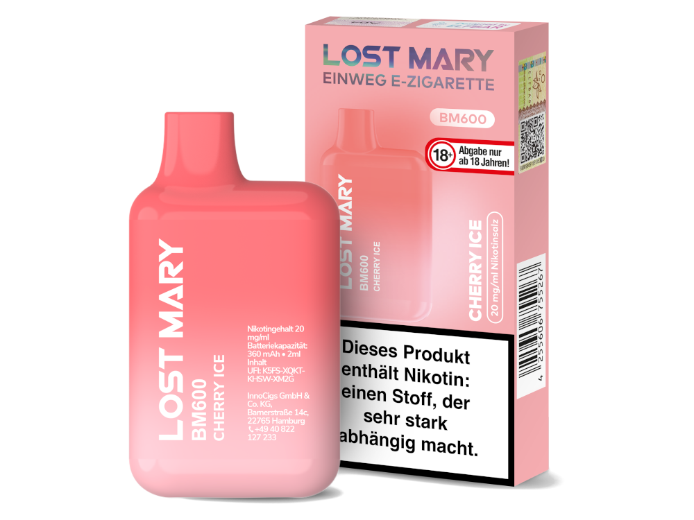 Lost Mary BM600 Einweg E-Zigarette 20mg/ml Blaubeere