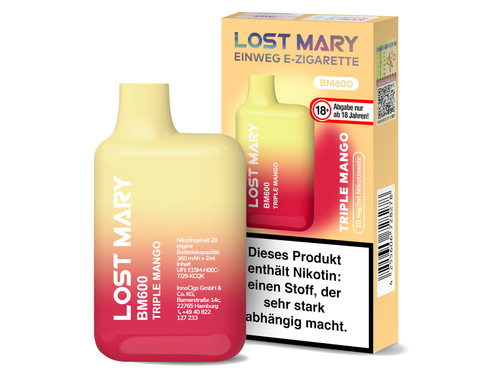 Lost Mary BM600 Einweg E-Zigarette 20mg/ml Blaubeere