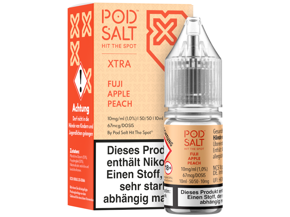 Pod Salt X - Nikotinsalz Liquid - Fruchtiger Apfel-Pfirsich Geschmack