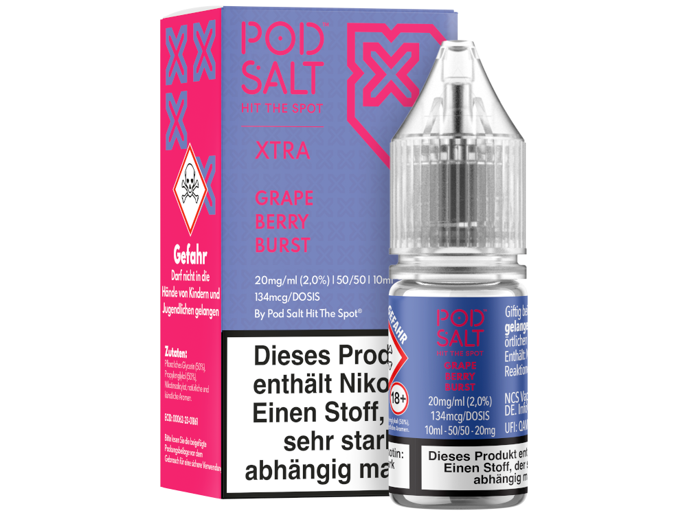 Pod Salt X Nikotinsalz Liquid Grape Berry Burst Geschmack