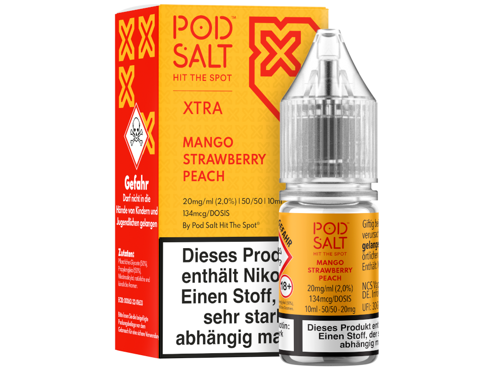 Pod Salt X - Nikotinsalz Liquid Mango Strawberry Peach