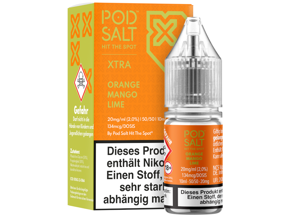 Pod Salt X Nikotinsalz Liquid Orange Mango Lime Geschmack