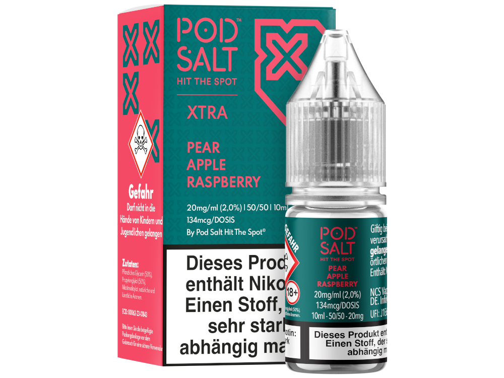 Pod Salt X Nikotinsalz Liquid mit Birne Apfel Himbeere