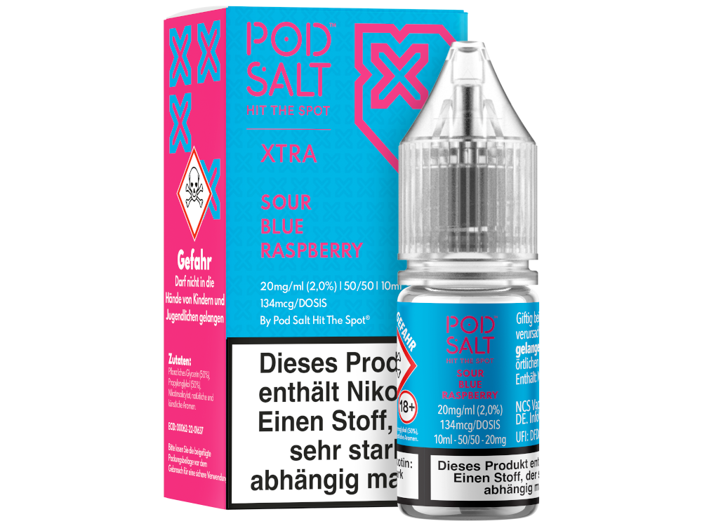 Pod Salt X - Nikotinsalz Liquid mit Sour Blue Raspberry